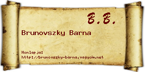 Brunovszky Barna névjegykártya